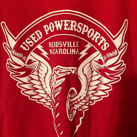 Size Large Men’s T-Shirt says Used PowerSports Reidsville N.Carolina New - Picture 2 of 5